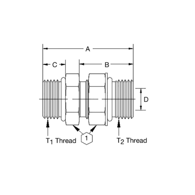 Adapter ORB-S-1x1-5/16-12unf-F