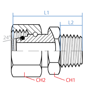 FEMALE DIN LIGHT X MALE NPT