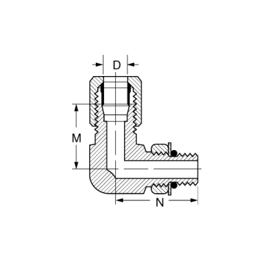 Adapter BT-SDAE-1/2x3/4-16unf-C-F