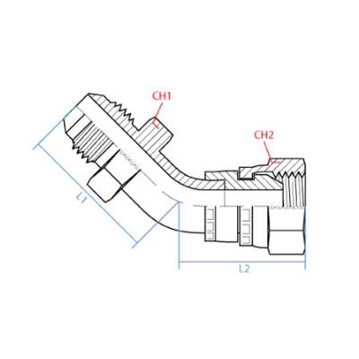 Adapter JIC-SWE45-5/8xF.G5/8-Swept