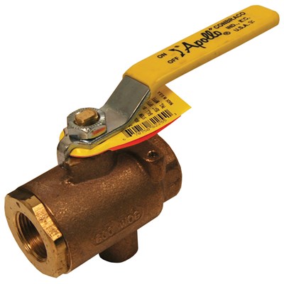 1/2 BR BALL VALVE W/ NPT TAP