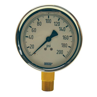 2 1/2 BRASS LM 0-1000PSI LQ GAUGE