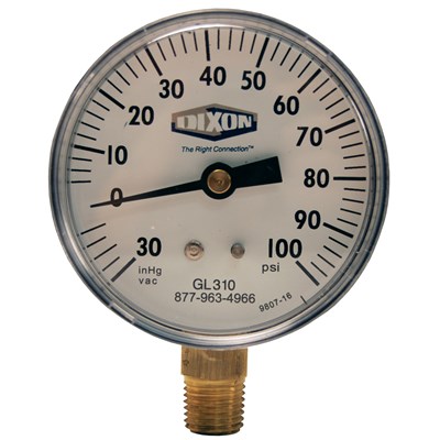 2 1/2 STNLS LM 0-200 PSI COMP GAUGE