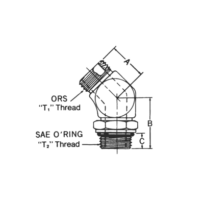 Adapter ORS-SDAE45-3/8x9/16-18unf-F