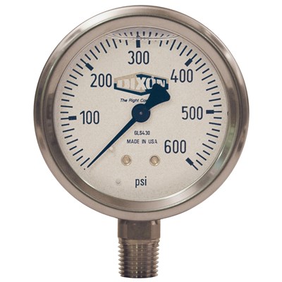 2 1/2 STNLS LM 0-60 PSI LIQ GAUGE