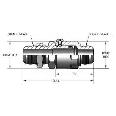 INLINE LIVE SWIVEL, #6 BULKHEAD