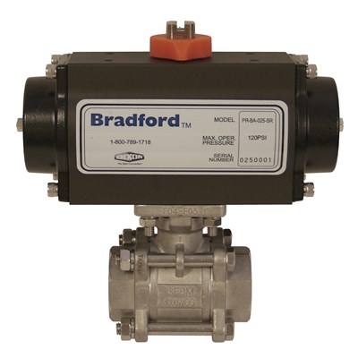 3" PNEMATICALLY ACTUATED 3PC BALL VALVE