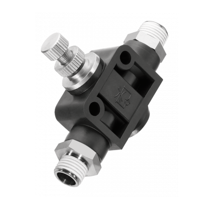 Threaded male flow regulator one way