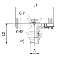 Svl Br Tee 1/8 Tb x 10-32 Ml