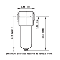 3/8 OIL VAPOR FILTER METAL BOWL