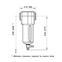 3/4 FILTER AUTO DRAIN METAL BOWL