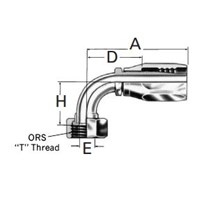 DANFOSS Aeroquip,R5 Reuseable, ORFS 90°